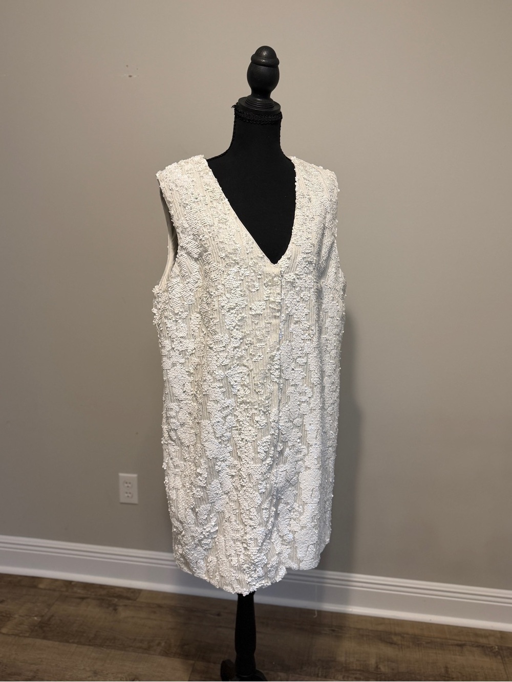 Sunday in Brooklyn White Textured V-Neck Mini Dress